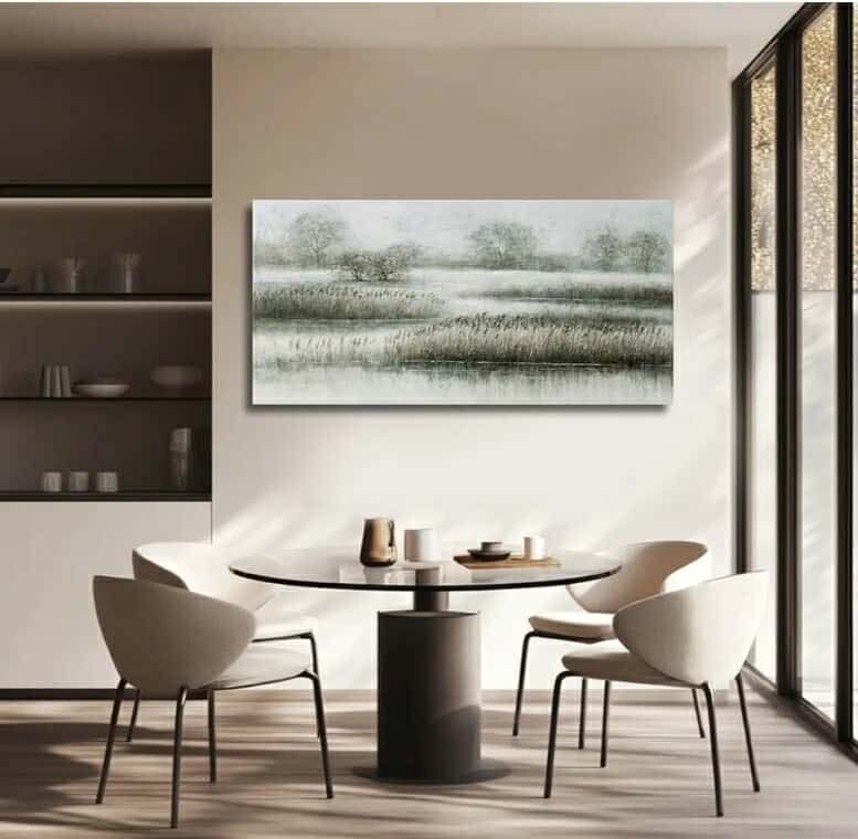 Reed Canvas Paintings Landscape Artwork Textured Poster Prints 24"x48" Farmhouse Decor Living Room Wall Art for Dining Room Area - Image 6