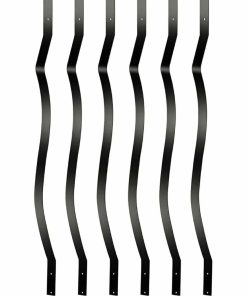 51 Pack 32.25 x1 Deck Balusters, Metal Deck Spindles with Screws, Iron Balusters for Deck Railing, Heavy Duty Staircase Balusters, Porch Railing, Wave Arc Baluster for Wood Composite Deck