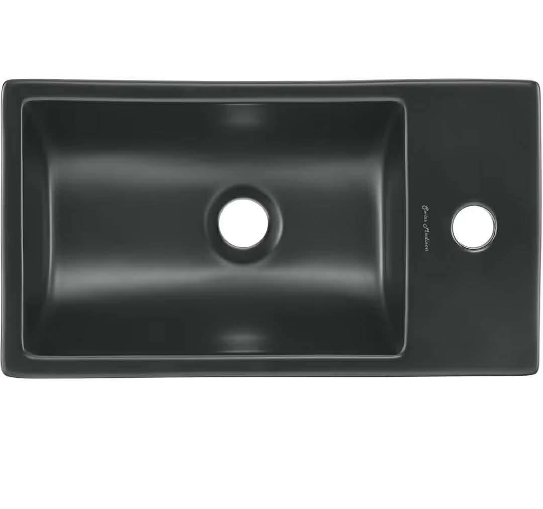 New 18" Ceramic Vanity Sink Top in Matte Black - Image 11