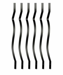 51 Pack 32.25 x1 Deck Balusters, Metal Deck Spindles with Screws, Iron Balusters for Deck Railing, Heavy Duty Staircase Balusters, Porch Railing, Wave Arc Baluster for Wood Composite Deck