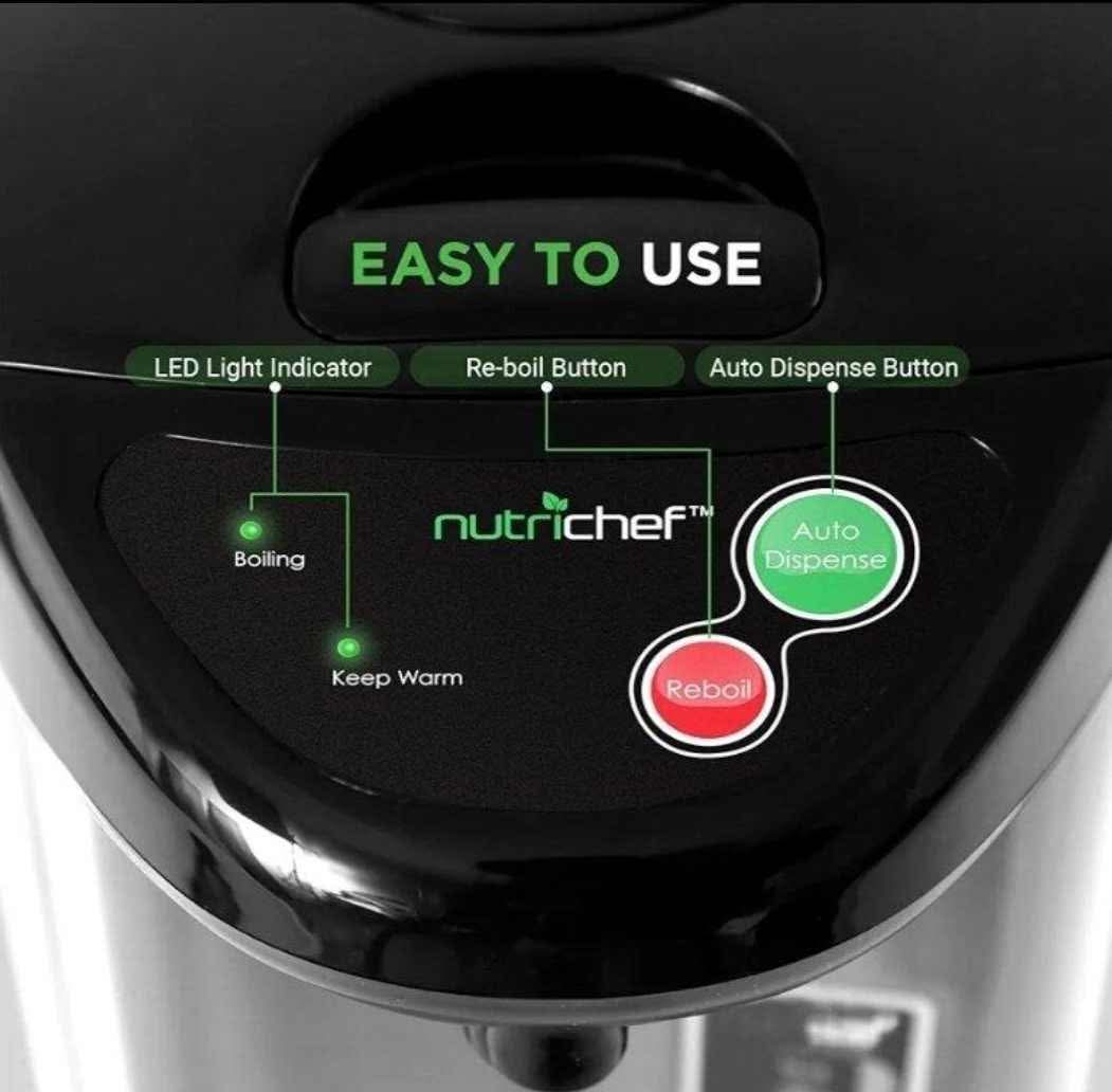 NutriChef Kitchen Hot Water Urn Pot Insulated Stainless Steel,Auto & Manual Dispense,Auto Boiler,Safety Lock Shutoff 3.38 QT /3.2L - Auto Boiler Shut Off -One size. - Image 10