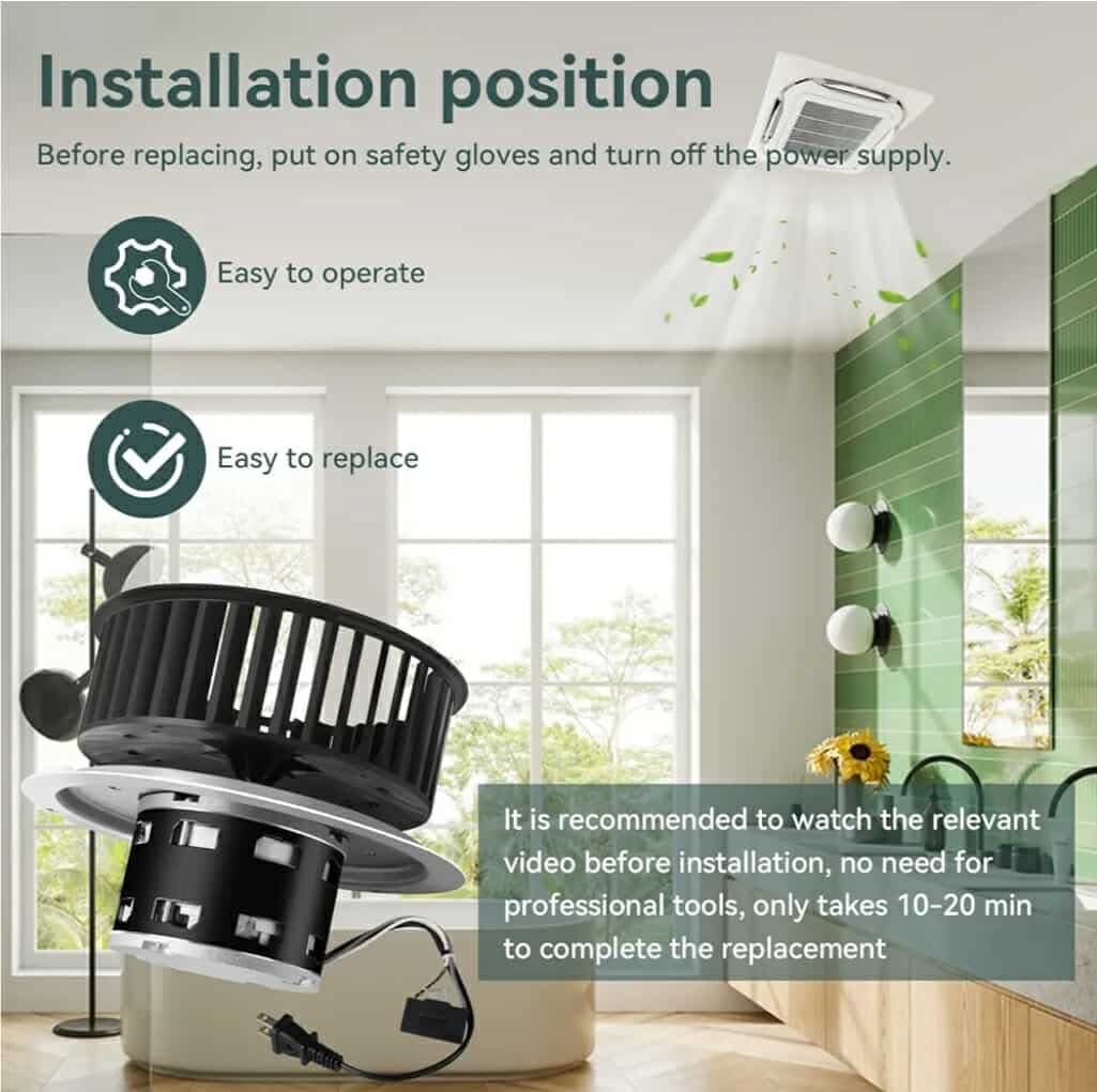Upgrade QT-110N-B QT-80N-B QT-90N-B QT-9093 QT-100L Bathroom Fan Motor & Blower Wheel Replacement - Image 6