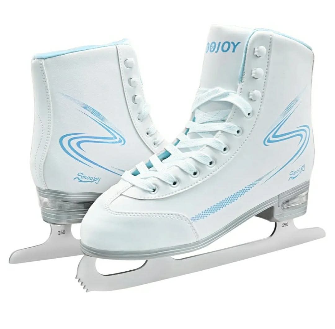 Womens Ice Skates, Figure Skates with Air Cushion, Recreational Soft Beginner Figure Ice Skates for Youth Girls Boys, Women Size 7