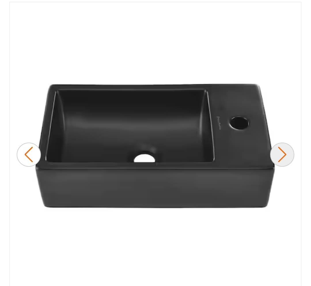 New 18" Ceramic Vanity Sink Top in Matte Black - Image 8