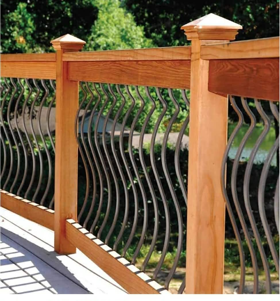 Deck Balusters 32-1/4 Inches Heavy Duty Iron Deck Balusters with Screws 51 Pack Metal Deck Spindles Balusters Iron Deck Spindles, Wave Arc Baluster for Outdoor Stair Deck Porch - Image 3