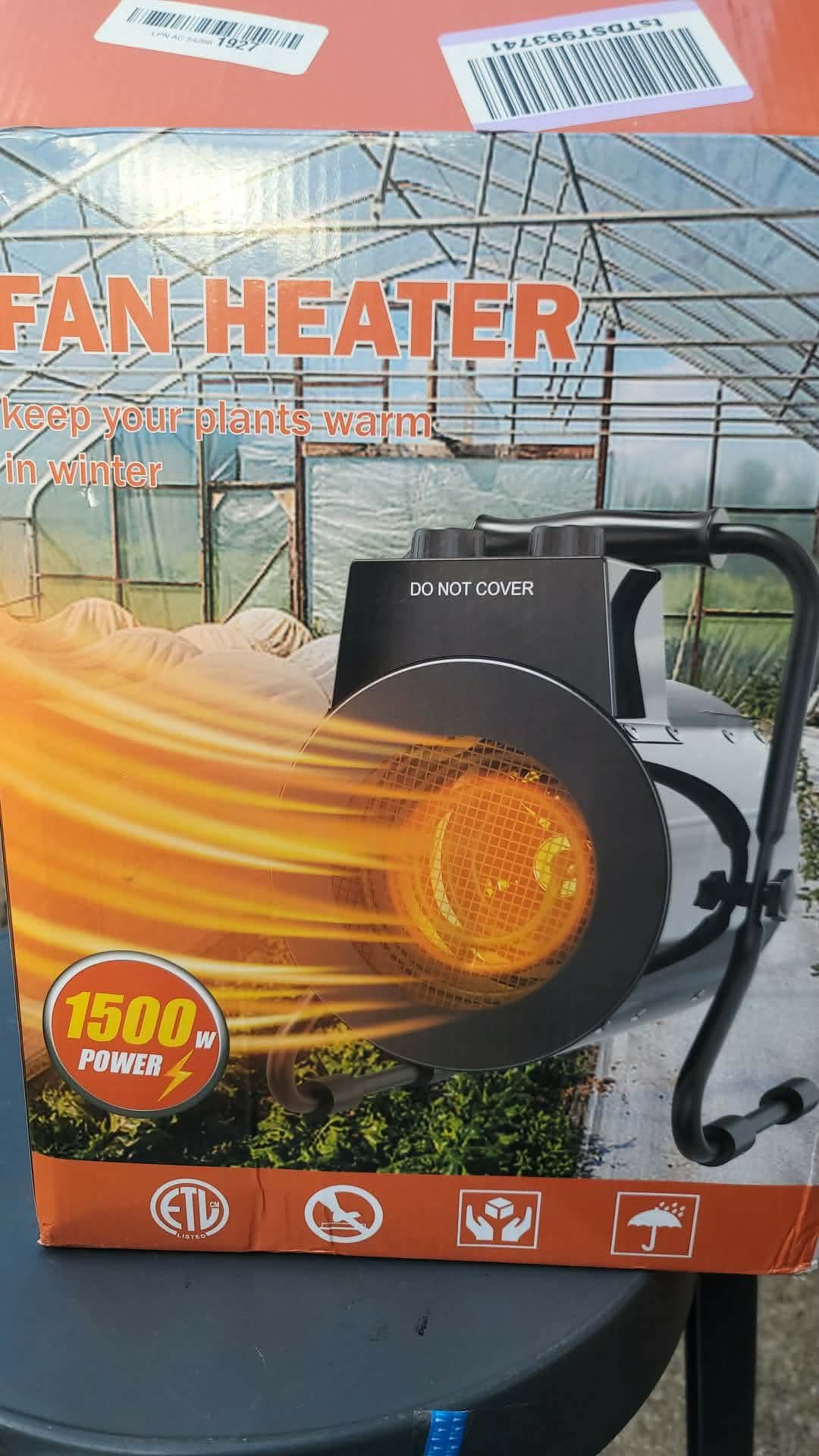 Greenhouse Heater with Digital Thermostat, 1500W Outdoor Heaters for Patio, Electric Space Heater for Patio, Garage, Greenhouse, Flower House, Silver - Image 6