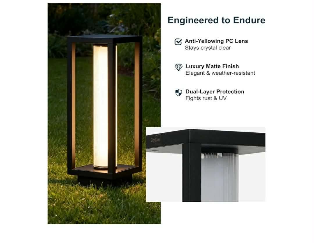 SkyGlow 15" Pathway, Column, and Garden 3-in-1 Light, 120V Aluminum Outdoor IP65 Waterproof LED 3000K Modern Landscape Path Lights Hardwired - Image 7