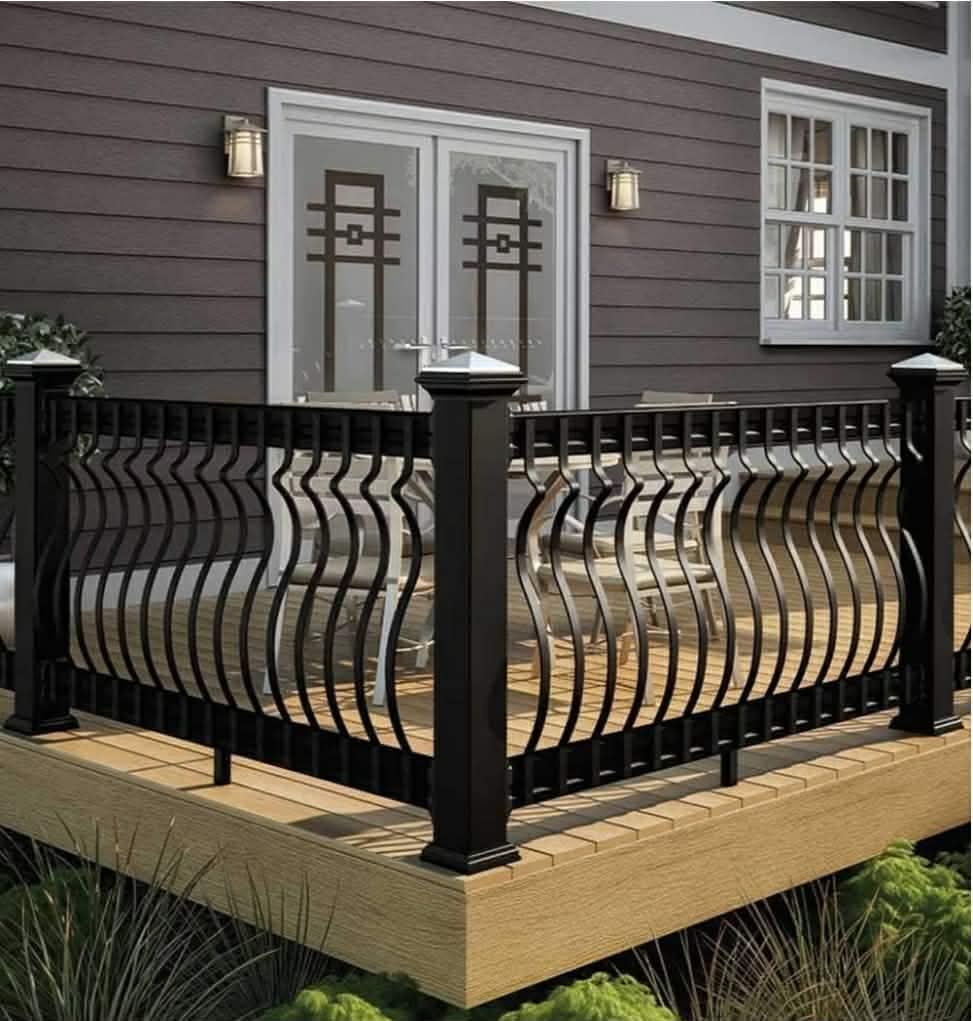 Deck Balusters 32-1/4 Inches Heavy Duty Iron Deck Balusters with Screws 51 Pack Metal Deck Spindles Balusters Iron Deck Spindles, Wave Arc Baluster for Outdoor Stair Deck Porch - Image 4
