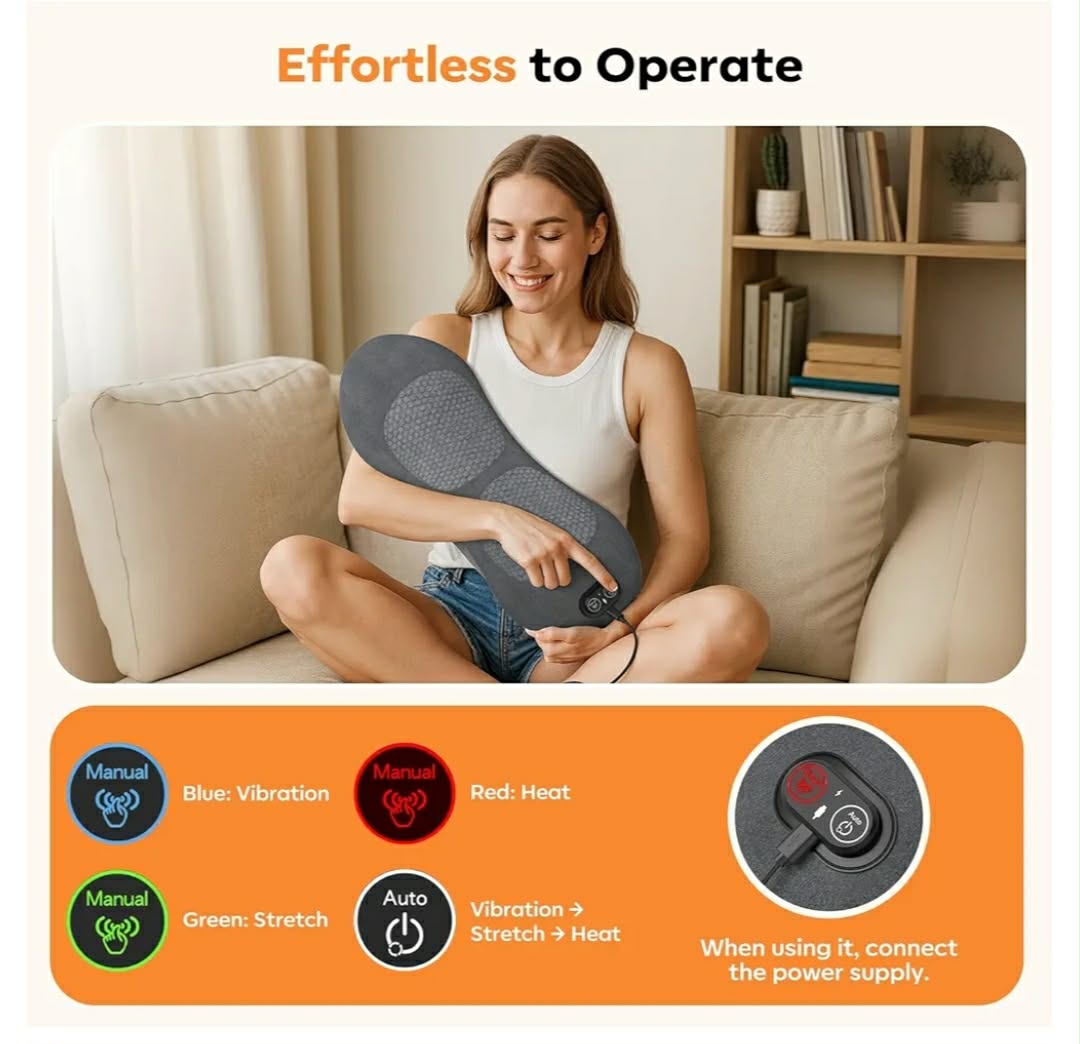 Smooth Triple Fusion 3-in-1 Back Massager Lumbar Pillow with Heat, Vibration & Traction Back Massager for Pain Relief, Deep Tissue Relaxation for Home, Office- Corded Electric Gift Idea - Image 9