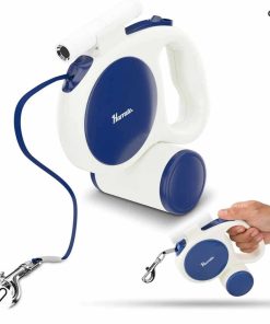 Retractable Dog Leash - 3-in-1, 10Ft Heavy-Duty Extendable Dog Leash with Flashlight and Poop Bag Holder Attachment for Walking, Hiking, Travel, and Training Dogs and Puppies