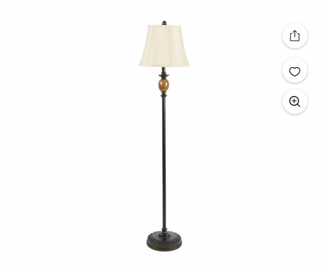 Decor Therapy Mae Traditional Resin Floor Lamp with Faux Silk Shade, Bronze, 61" x 14" - Image 12