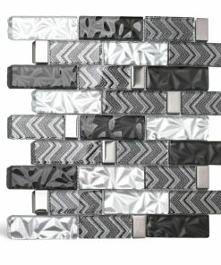 Black Backsplash Tile for Kitchen Bathroom Walls Mosaic Subway Tile (Pack of 5 Sheets)