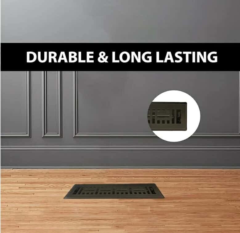 5 pcs, Sierra Grates Precision Flow 4"x10" Steel Floor Register - Metro Design, Metallic Bronze Finish - Premium Home Vent Covers, Durable & Decorative - Fits 4"x10" Duct Openings, Easy Installation - Image 3