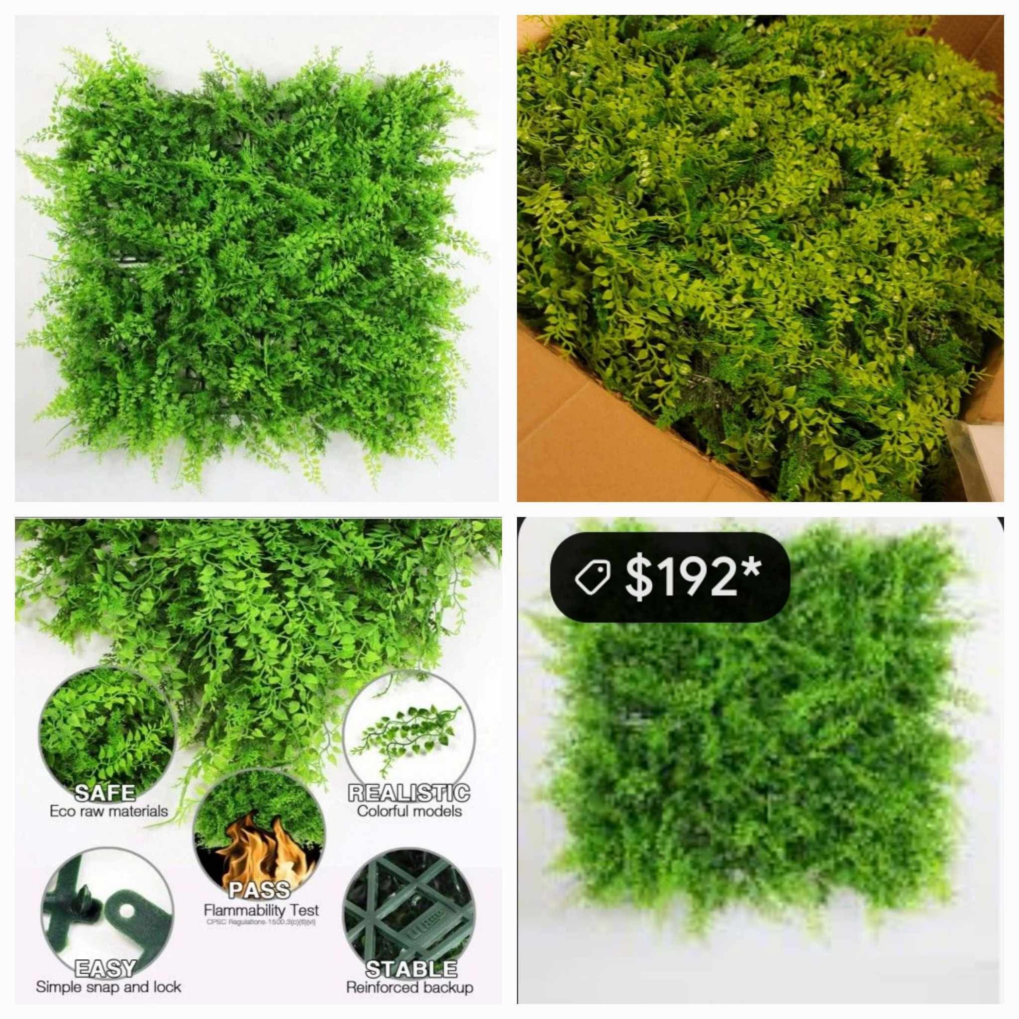 NEW SUPER THICK 48-10×10/ 12- 20X20-Artificial Fern Hedges Panels, Topiary Fence Screening, Faux Greenery Grass Backdrop, Outdoor Privacy Wall Garden Fence Decoration, Pack of 12pcs 20"x20" - Image 5