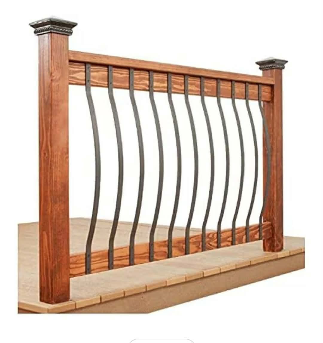 Deck Balusters 32-1/4 Inches Heavy Duty Iron Deck Balusters with Screws 51 Pack Metal Deck Spindles Balusters Iron Deck Spindles, Wave Arc Baluster for Outdoor Stair Deck Porch - Image 6
