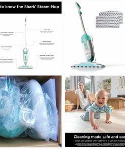 Alternative view of Shark S1000 Steam Mop with 2 Dirt Grip Pads, Lightweight, Safe for all Sealed Hard Floors like Tile, Hardwood, Stone, Laminate, Vinyl & More, Machine Washable, Removable Water Tank, White/Seafoam
