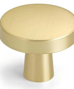 10 Pack Gold Cabinet Knobs Round Brushed Brass Kitchen Handles Zinc Alloy Metal Hardware for Dresser Drawer Desk Cupboard