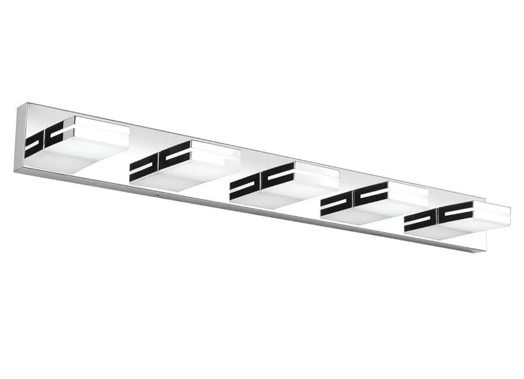 LED Modern Bathroom Vanity Light Fixtures (5-Light, 40-Inch, Dimmable), Chrome Modern Acrylic Bathroom Wall Lighting Fixtures Over Mirror (Cool White 6000K) - Image 8