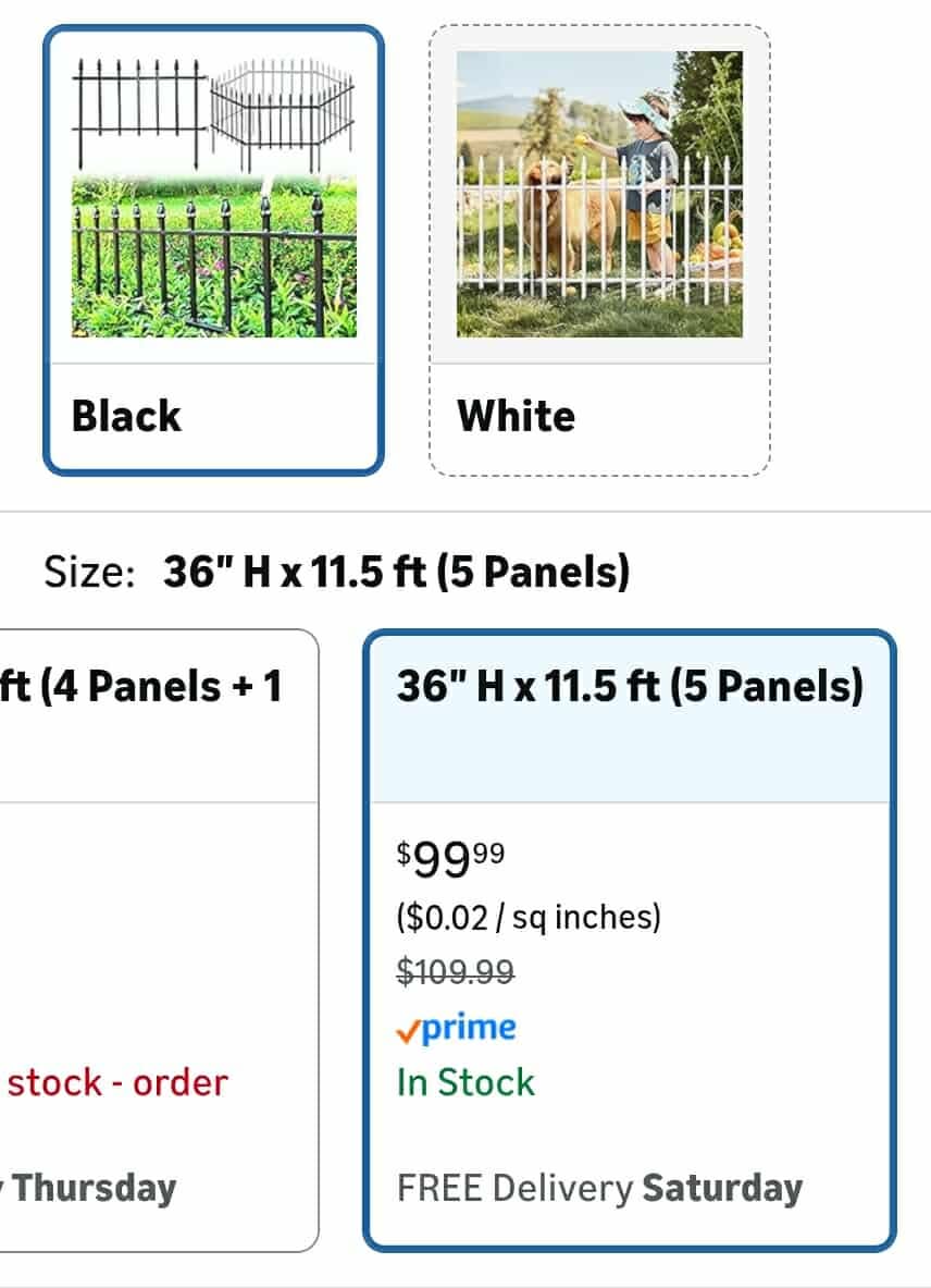 Metal Decorative Garden Fence 36" Wide x 28" High (5 Panels, Total Length 11.6 feet), Metal Border Folding Fence, Landscape Fencing Dog Fence Pet Fence for Flower Bed, Yard, Animal Barrier - Image 2