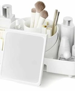 Makeup Organizer for Vanity, Makeup Storage Organizer, Rotating Makeup Organizer Skincare Organizer Countertop for Bathroom Sink,Organize and Storage Brush Holder Perfume