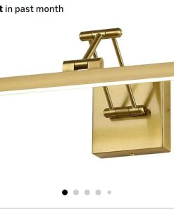 Hard-Wired Picture Light Dimmable LED Picture Lights for Paintings 15.7" Inch Brass Metal Body Wall Pictures with Adjustable Gold Swing Arm Art Display Lamps 7W 3000K Warm White Book Light