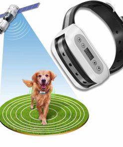 GPS Wireless Dog Fence System, Electric Satellite Technology Pet Containment System by GPS Signal for Dogs and Pets with Waterproof & Rechargeable Collar Receiver, Container Boundary (White)