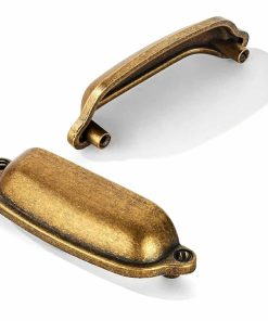 10 Pack 3 Inch(76mm) Bin Cup Drawer Pull,Antique Brass Cabinet Pulls Kitchen Cabinet Hardware, Furniture Pulls for Bathroom Cupboard Drawer Handles Dresser Pulls