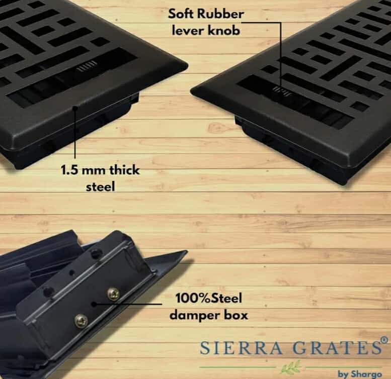 5 pcs, Sierra Grates Precision Flow 4"x10" Steel Floor Register - Metro Design, Metallic Bronze Finish - Premium Home Vent Covers, Durable & Decorative - Fits 4"x10" Duct Openings, Easy Installation - Image 7
