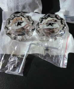 Alternative view of 2 Pack Glass Dummy Door Knobs, Antique Inactive Crystal Half-Dummy Door Knobs for Hall and Closet, Matte Black
