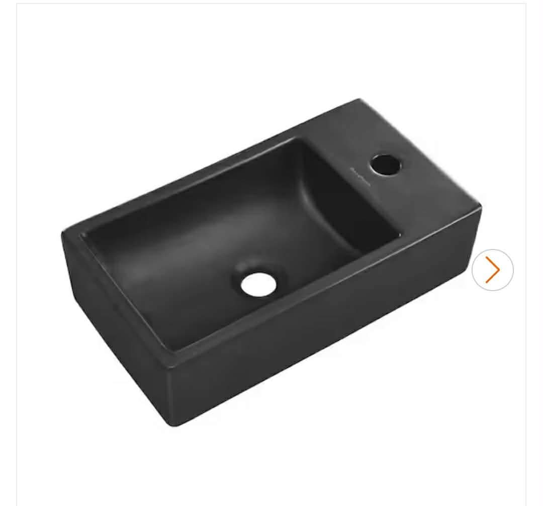 New 18" Ceramic Vanity Sink Top in Matte Black - Image 3