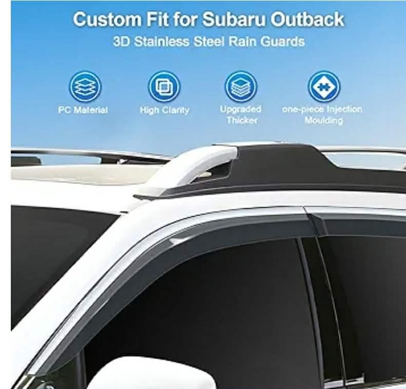 4pc Rain Guards Compatible with Subaru Outback 2020-2025 Side Window Deflectors Window Rain Guards Out-Channel Guard Deflector Vent Visor- 4pcs - Image 5