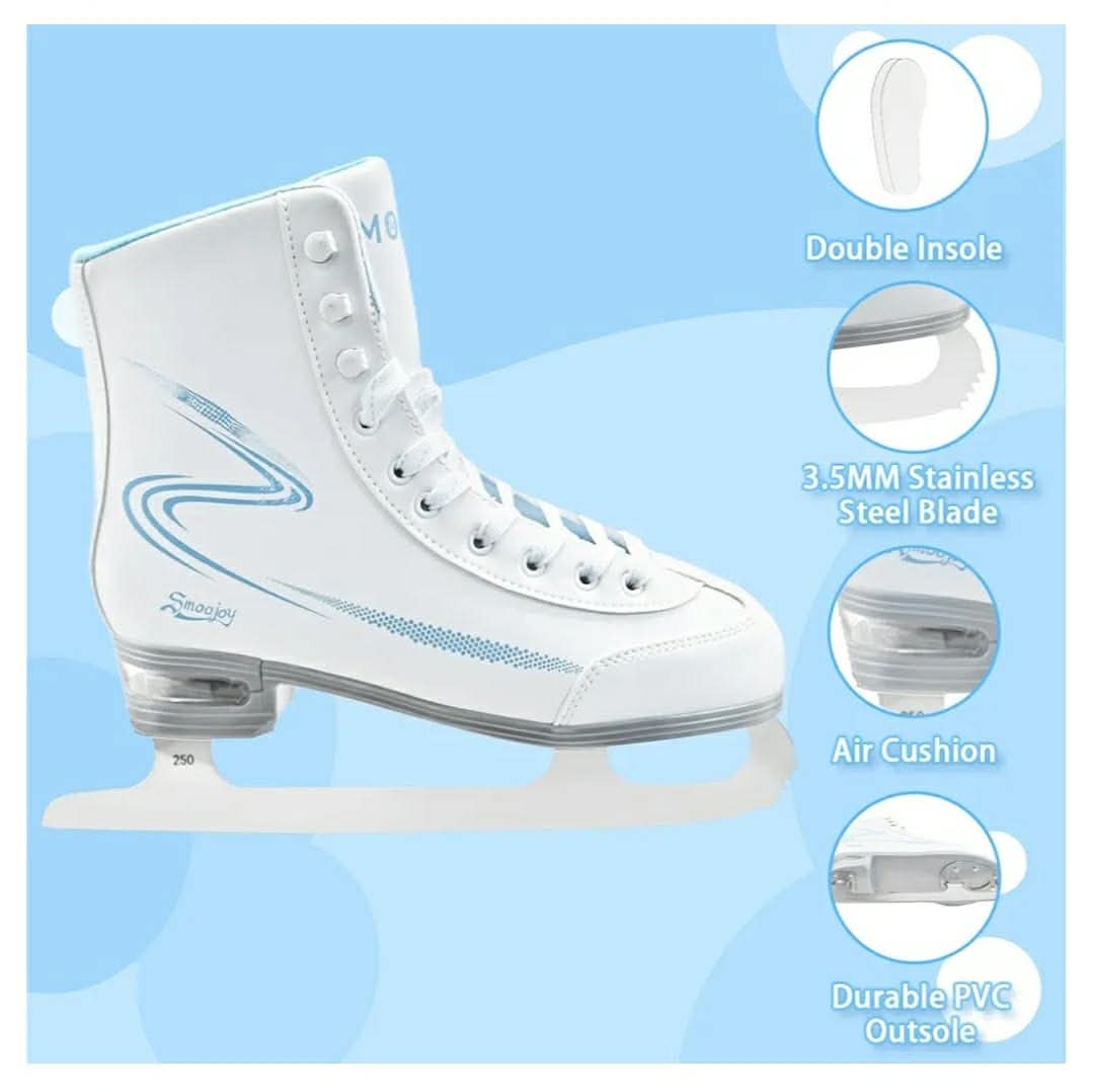 Womens Ice Skates, Figure Skates with Air Cushion, Recreational Soft Beginner Figure Ice Skates for Youth Girls Boys, Women Size 7 - Image 7