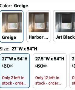 Alternative view of No Drill Cordless Blackout Roller Shades Screwless Waterproof Shower Window Blinds, Auto-Retraction Easy Install Blind for Bathroom/Kitchen/Office/Exterior, Greige, 27" W x 54" H