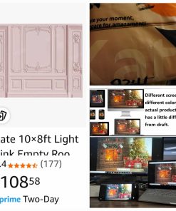 Alternative view of Kate 8×8ft Light Pink Empty Room Photo Backdrop Classic Interior Wedding Photography Background Photo Studio Props for Photographers