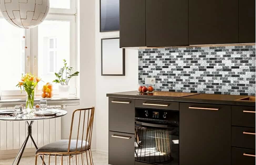 Black Backsplash Tile for Kitchen Bathroom Walls Mosaic Subway Tile (Pack of 5 Sheets) - Image 7