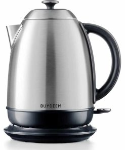 Stainless Steel Electric Tea Kettle with Auto Shut-Off and Boil Dry Protection, 1.7 Liter Cordless Hot Water Boiler with Swivel Base, 1440W, Retro Silver