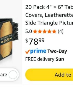 Alternative view of 20 Pack 4" × 6" Table Tent Menu Covers, Leatherette PU Leather 3-Side Triangle Picture Frames with Angled Corners, Triangle Menu Holders for Restaurant Coffee Cafe Bar Drink Dessert