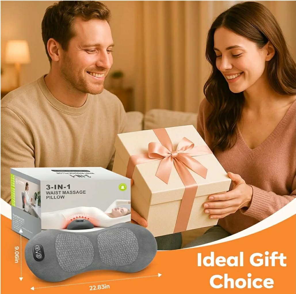 Smooth Triple Fusion 3-in-1 Back Massager Lumbar Pillow with Heat, Vibration & Traction Back Massager for Pain Relief, Deep Tissue Relaxation for Home, Office- Corded Electric Gift Idea - Image 10