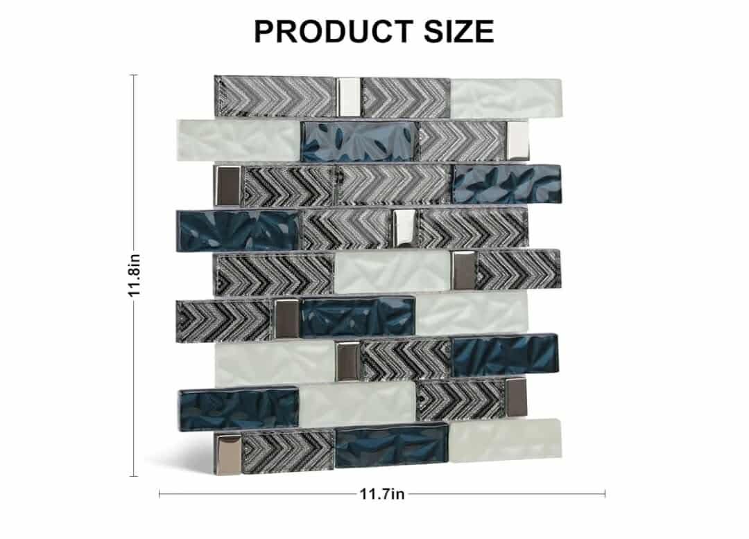 Glass Backsplash Tile, 5-Sheet Glass Mosaic Tiles Subway Tile Backsplash for Kitchen Wall Bathroom (5 Square Feet) - Image 3