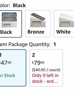 Alternative view of 2 Pcs Aluminum Shower Niche Rectangular Shelf Black 5/32"/ 4 mm Thick, Petal Design, Matte Black Finish for 12" Prefabricated Niches, Fits 5/32" Grout Line