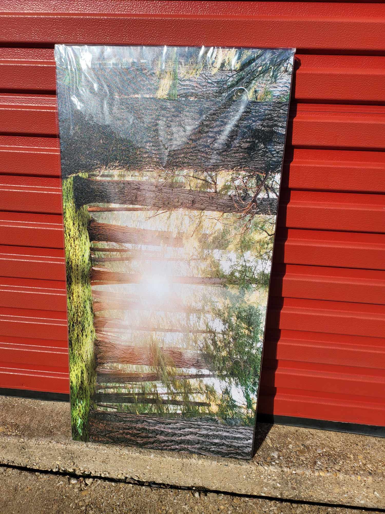 48x24in Canvas Art Decor Morning Sunrise Green Trees Landscape Sunshine Over Forest Photograph Printed on Canvas for Home Wall Decoration - Image 6
