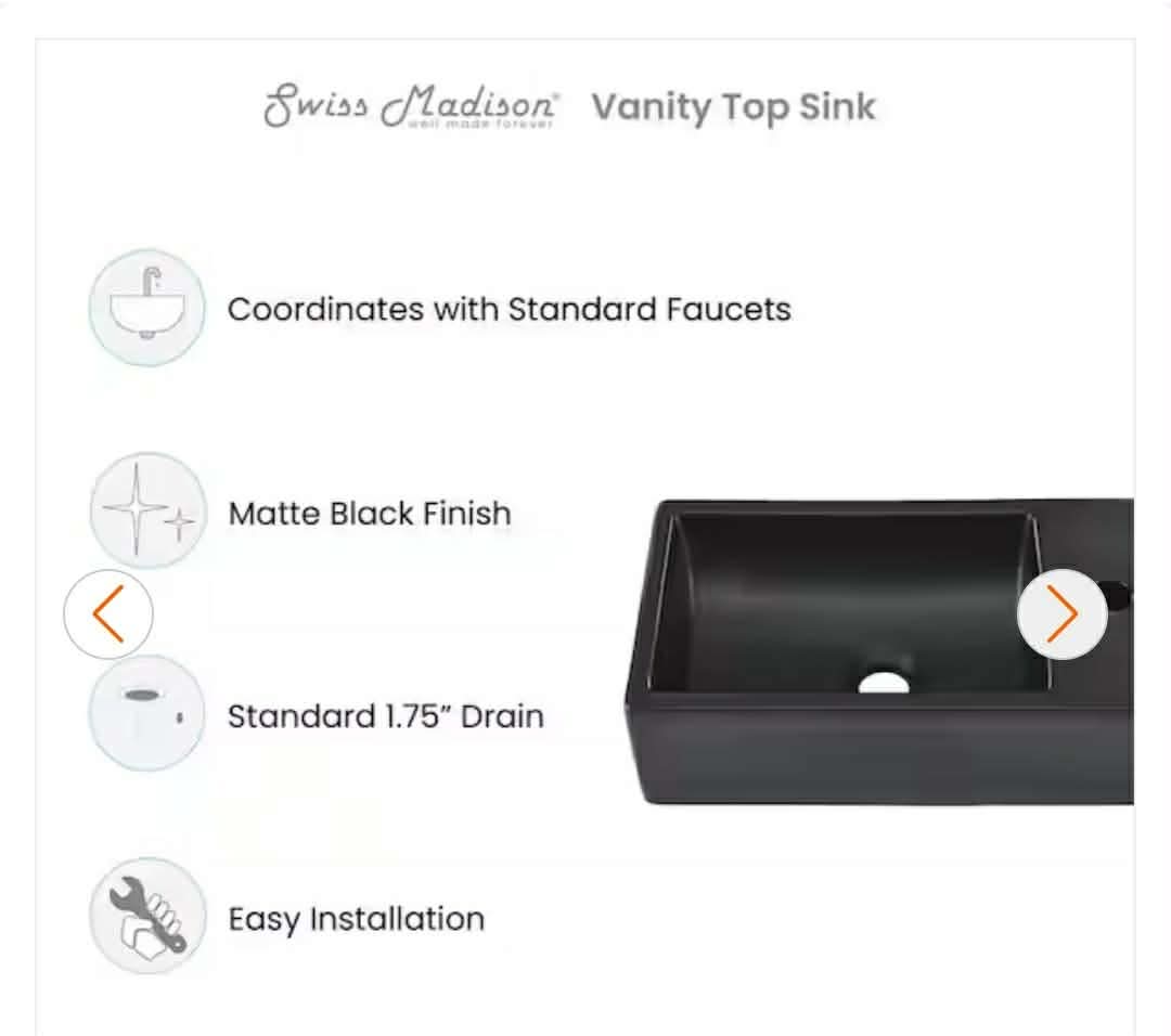 New 18" Ceramic Vanity Sink Top in Matte Black - Image 10