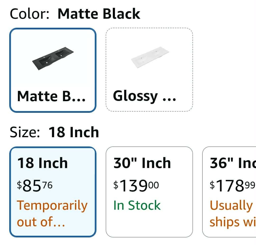 New 18" Ceramic Vanity Sink Top in Matte Black - Image 12