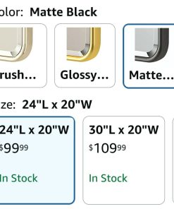 Alternative view of TETOTE Pivot Mirror for Bathroom 20 x 24 Black Pivoting Tilt Rectangle Beveled Mirror, Farmhouse Rounded Corner Metal Framed Bathroom Vanity Mirror for Wall, Horizontal/Vertical, Tempered Glass