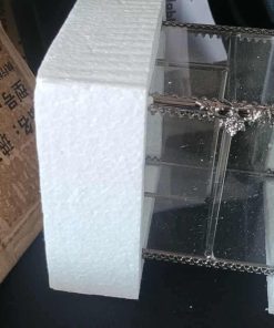 Alternative view of Glass Dustfree Qtip Holder Dispenser for Cotton Ball/ Antique Decorative Box with 3Compartments for Pad/Swab/Q Tips/Makeup Sponges/Bathroom Canister Storage Organization