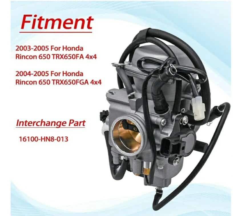 650 Carburetor Fit for Honda Rincon 650 TRX650FA TRX650FGA 2003 2004 2005 4x4 Carb 16100-HN8-013 - Image 4