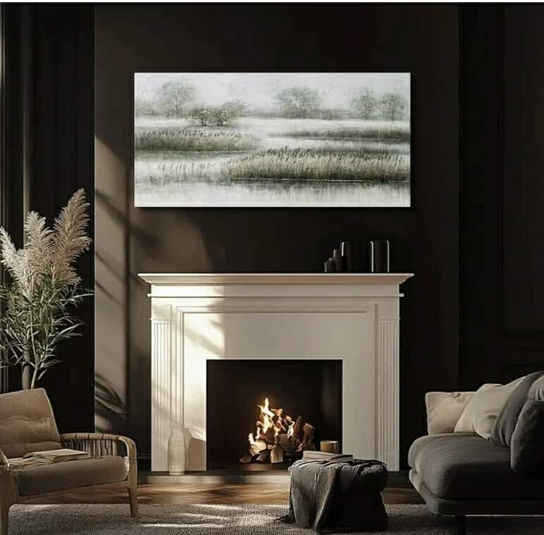 Reed Canvas Paintings Landscape Artwork Textured Poster Prints 24"x48" Farmhouse Decor Living Room Wall Art for Dining Room Area - Image 7