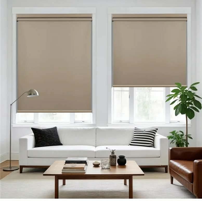No Drill Cordless Blackout Roller Shades Screwless Waterproof Shower Window Blinds, Auto-Retraction Easy Install Blind for Bathroom/Kitchen/Office/Exterior, Greige, 27" W x 54" H - Image 4