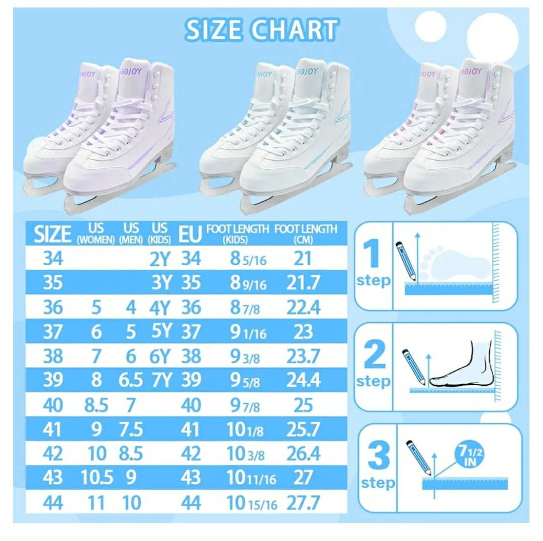 Womens Ice Skates, Figure Skates with Air Cushion, Recreational Soft Beginner Figure Ice Skates for Youth Girls Boys, Women Size 7 - Image 5