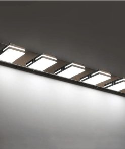 LED Modern Bathroom Vanity Light Fixtures (5-Light, 40-Inch, Dimmable), Chrome Modern Acrylic Bathroom Wall Lighting Fixtures Over Mirror (Cool White 6000K)